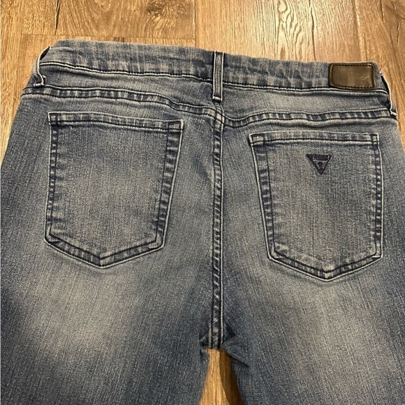 Guess Jeans Vintage 90s Womens Tapered Mid Rise Distressed 29 Medium Wash - Picture 10 of 16